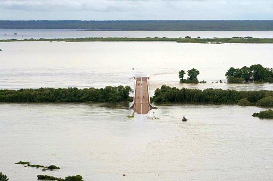 Chris Cleaver with his recently caught and released hybrid cod he likes to call a Murrout (cross between a Murray and trout cod).